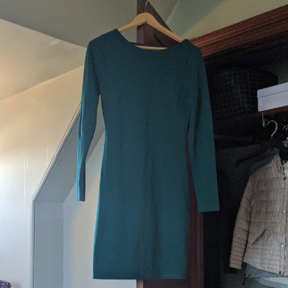 Express Teal Long Sleeve Dress